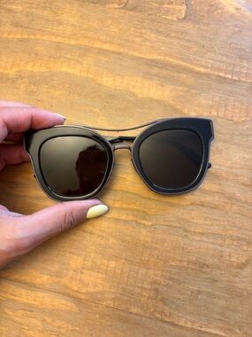 Bottega Veneta Black Cat-Eye Sunglasses